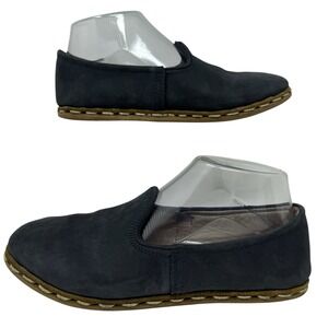 Sabah Turkish Handmade Gray Suede Slip-On Shoes Loafers Women's 38‎